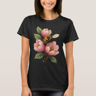 Arkansan State Honey Bee And Apple Blossom Vector T-Shirt