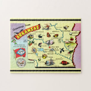 Arkansas 11x14 Map Jigsaw Puzzle