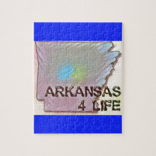 "Arkansas 4 Life" State Map Pride Design Jigsaw Puzzle