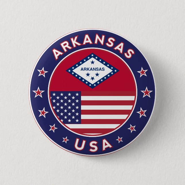 Arkansas 6 Cm Round Badge (Front)