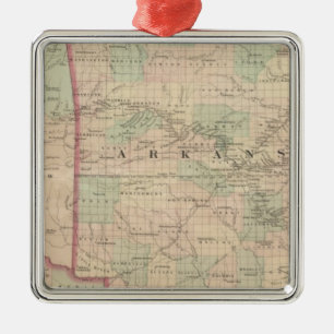Arkansas and portion of Indian Territory Metal Tree Decoration