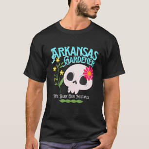 Arkansas Ar State Rebellious Gardener Cute Skull F T-Shirt