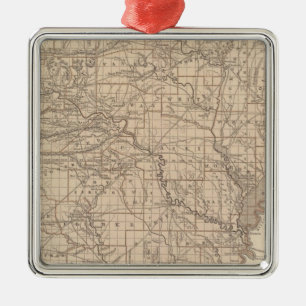 Arkansas Atlas Map Metal Tree Decoration