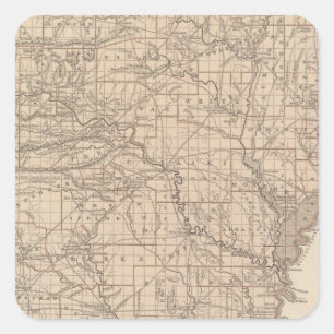 Arkansas Atlas Map Square Sticker