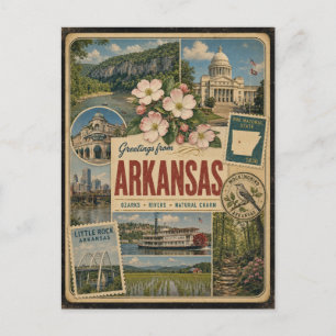 Arkansas Authentic Vintage Style Postcard