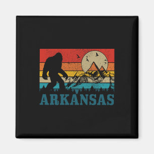 Arkansas Bigfoot Vintage Mountains Hiking Camping Magnet
