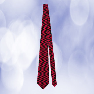 Arkansas Chequered Red and Black Pattern Tie