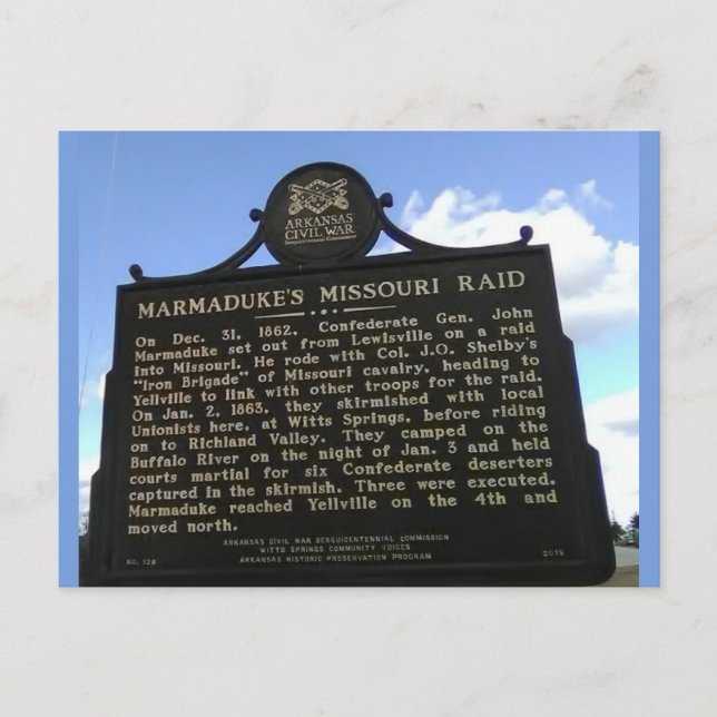 Arkansas Civil War Historical Postcard (Front)