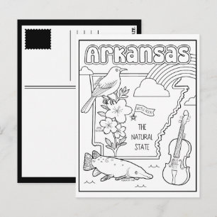 arkansas colour me collage postcard