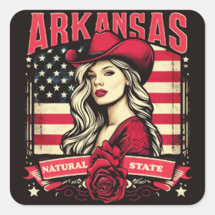 Arkansas Cowgirl Square Sticker