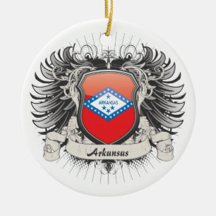 Arkansas Crest Ceramic Tree Decoration