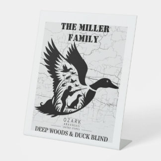 Arkansas Duck Hunting Cabin Decor Personalised Pedestal Sign