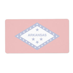 Arkansas Faint Flag Shipping Label