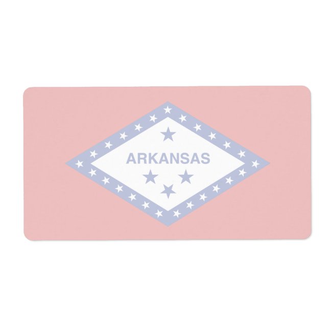 Arkansas Faint Flag Shipping Label (Front)