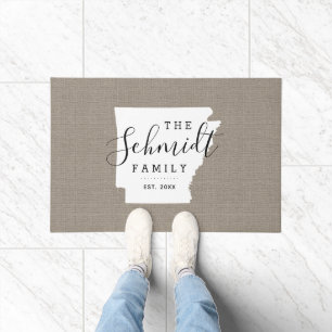 Arkansas Family Monogram State Doormat