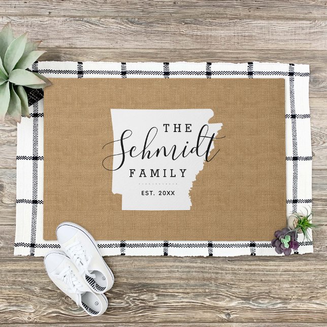 Arkansas Family Monogram State Doormat (Creator Uploaded)