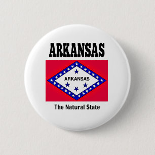 Arkansas Flag and Motto 6 Cm Round Badge