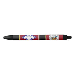 Arkansas flag black ink pen