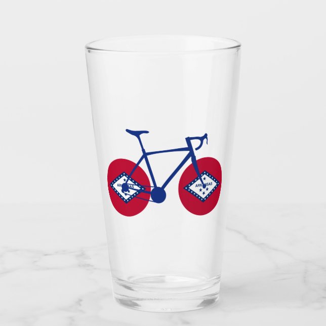 Arkansas Flag Cycling Glass (Front)
