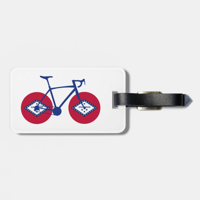 Arkansas Flag Cycling Luggage Tag (Back Horizontal)