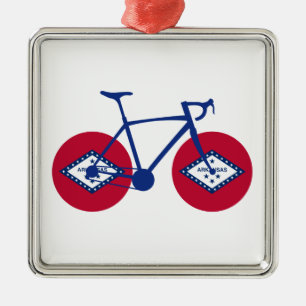 Arkansas Flag Cycling Metal Tree Decoration