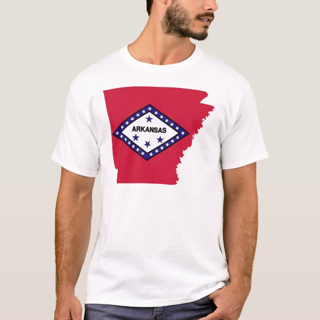 Arkansas Flag Map T-Shirt (Front)