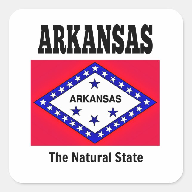 Arkansas flag, The Natural State Square Sticker (Front)