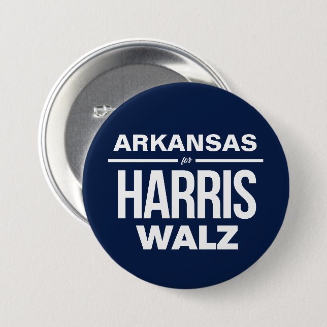 Arkansas for Harris Walz 7.5 Cm Round Badge (Front & Back)