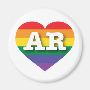 Arkansas Gay Pride Rainbow Heart Magnet
