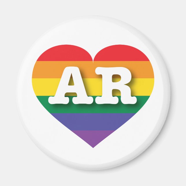 Arkansas Gay Pride Rainbow Heart Magnet (Front)