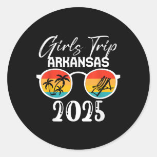 Arkansas Girls Trip 2025 Cute Beach Summer Vacatio Classic Round Sticker