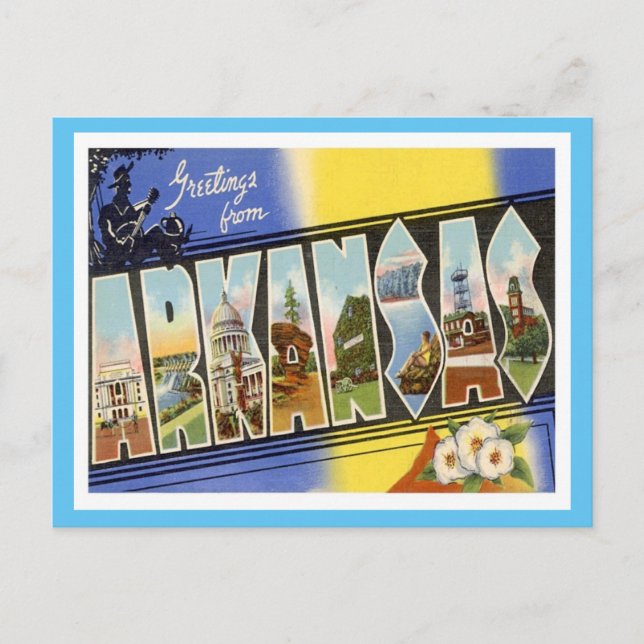 Arkansas Greetings From US States Postcard (Front)