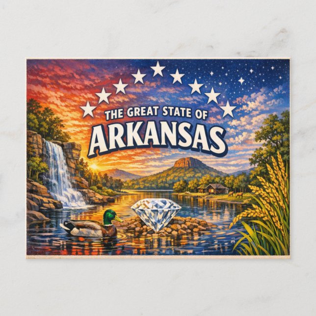 Arkansas Greetings Postcard  (Front)