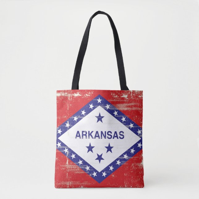 Arkansas grunge Flag Tote Bag (Front)