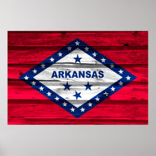 Arkansas Grunge State Flag Poster