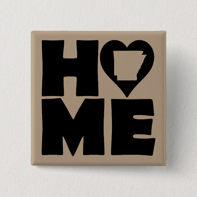 Arkansas Home Heart State Button Badge Pin (Front)