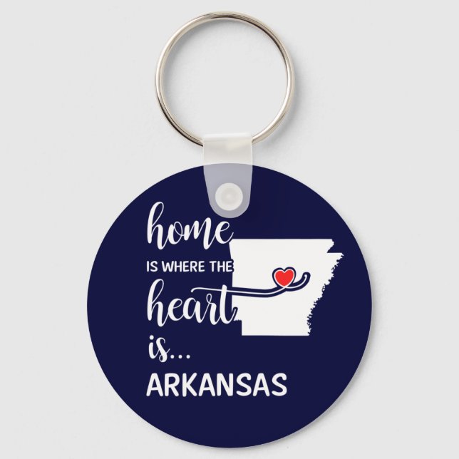 Arkansas home is where the heart is key ring (Front)