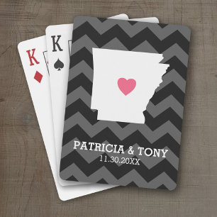 Arkansas Home State Love with Custom Heart Playing Cards