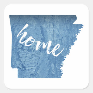 Arkansas Home Wood Grain Square Sticker