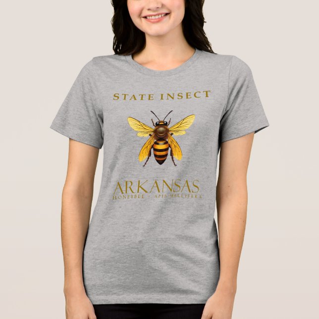 Arkansas Honey Bee Design Tri-Blend Shirt (Front)