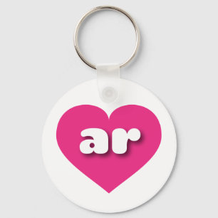 Arkansas hot pink heart - I love ar Key Ring