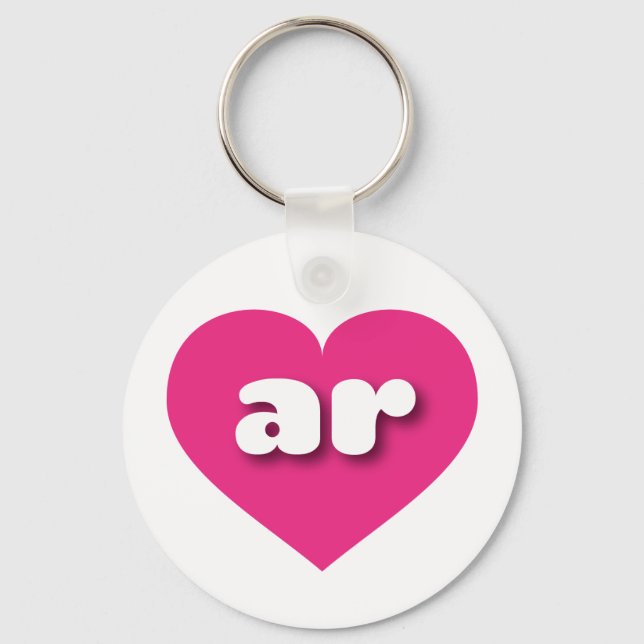 Arkansas hot pink heart - I love ar Key Ring (Front)