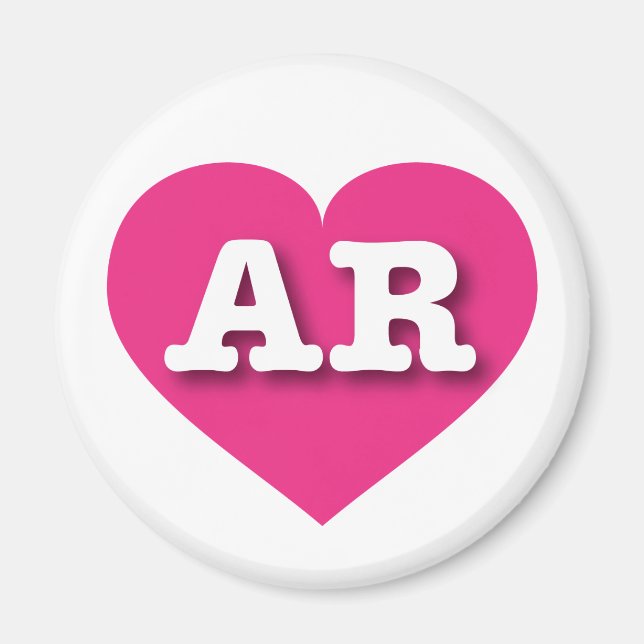 Arkansas Hot Pink Heart - I love AR Magnet (Front)