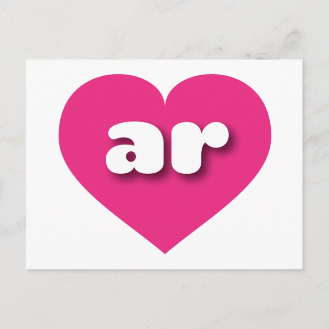 Arkansas hot pink heart - I love ar Postcard (Front)