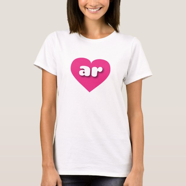 Arkansas hot pink heart - I love ar T-Shirt (Front)
