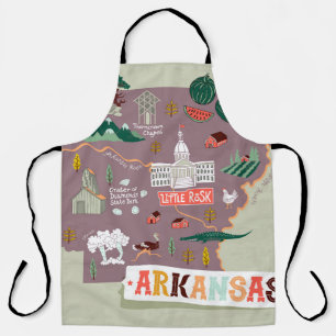 Arkansas Illustrated: USA Travel Map Apron