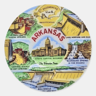 Arkansas Landmarks Classic Round Sticker