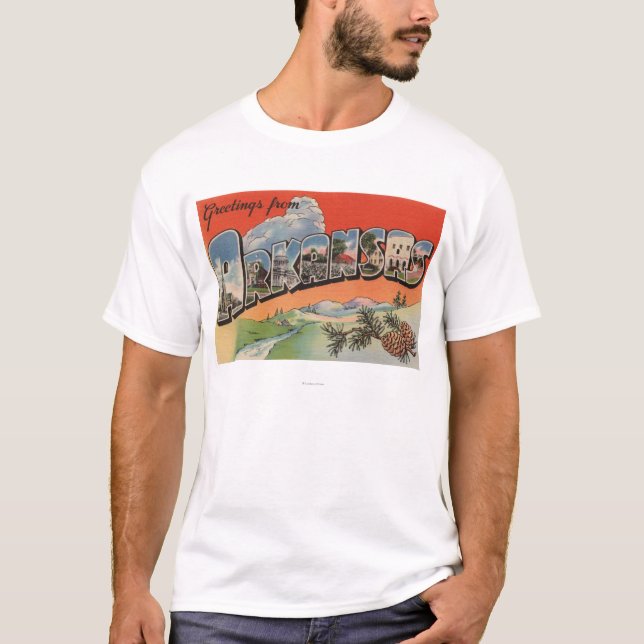 Arkansas (Landscape Scene) - Large Letter T-Shirt (Front)