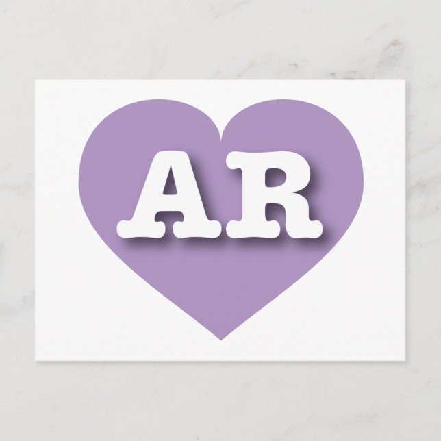Arkansas Lavender Heart - I love AR Postcard (Front)