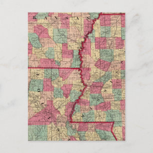 Arkansas, Mississippi, and Louisiana Postcard